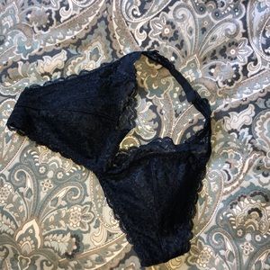 Navy blue halter bralette